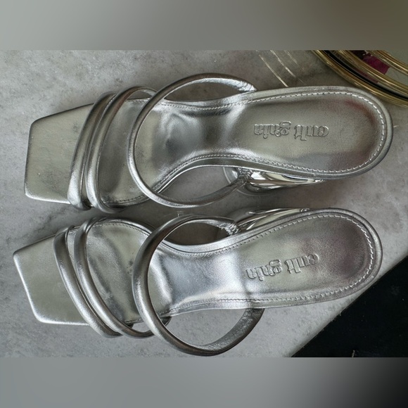 Cult Gaia Zuma 100mm Metallic Sandal Block Heel Size 38.5 - Picture 13 of 15